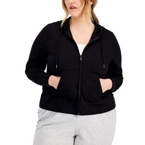 ID Ideology Women S Full Zip Hooded Jacket Black Size 2X